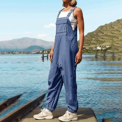 Damen-Latzhose Blau Lavendel