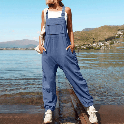 Damen-Latzhose Blau Lavendel