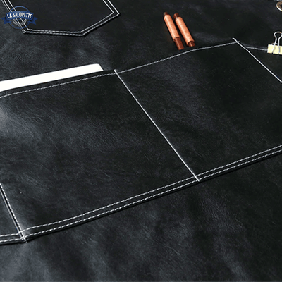 Plastron Cuir Noir Mixte