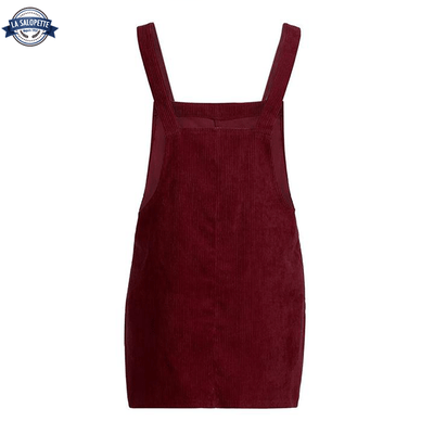 Robe Salopette en Velours Rouge