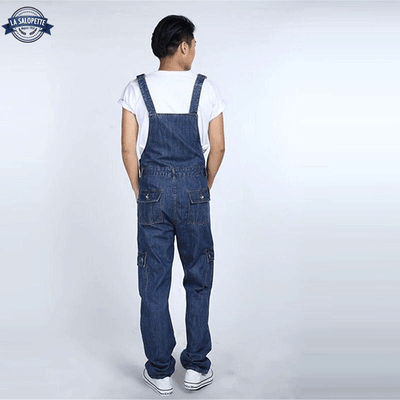 Latzhose aus Jeans mit Elefantenfuß Kaïté