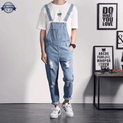 Salopette Jean Bleu Déchiré