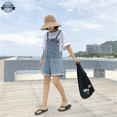 Salopette Short Denim Femme