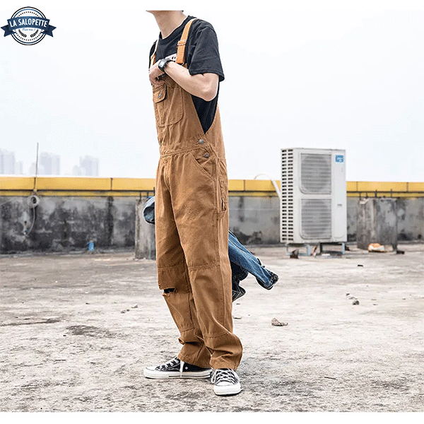 Latzhose Jeans Braun Chevrotine