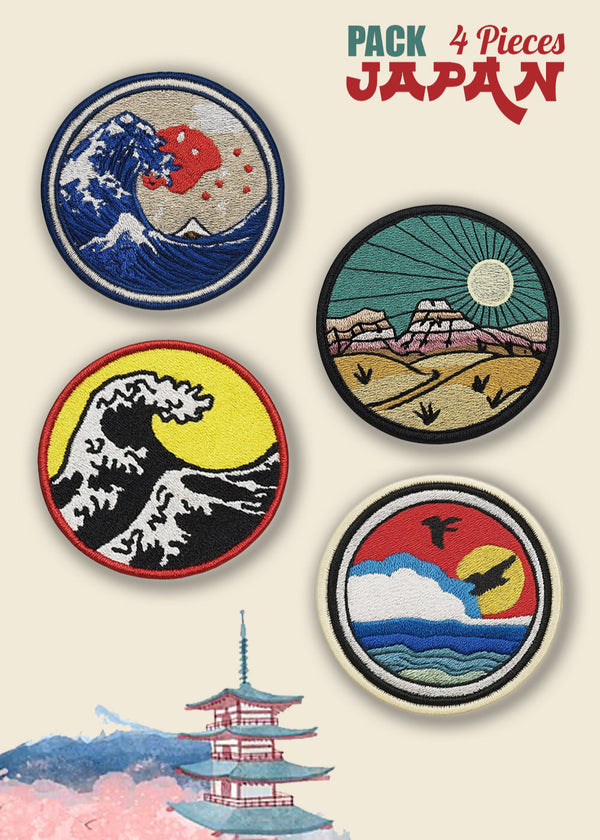 Bügelpatch-Set Japan Kanagawa