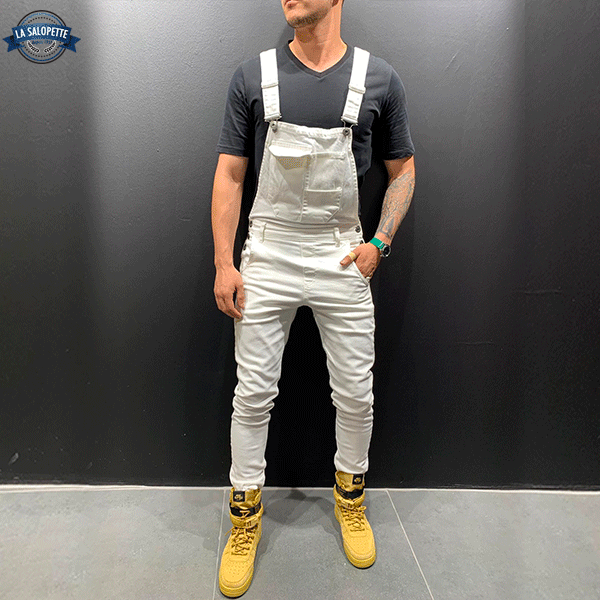 Latzhose Jeans Weiß Unless
