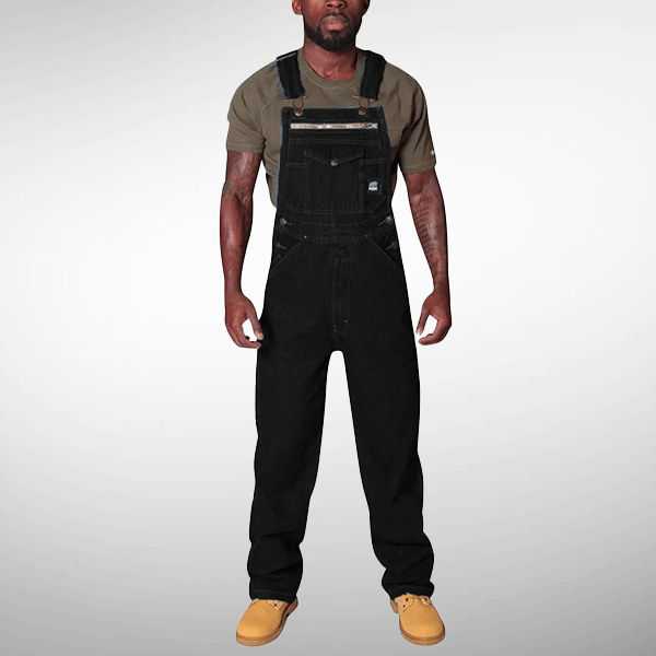 Schwarze Baustellen-Latzhose