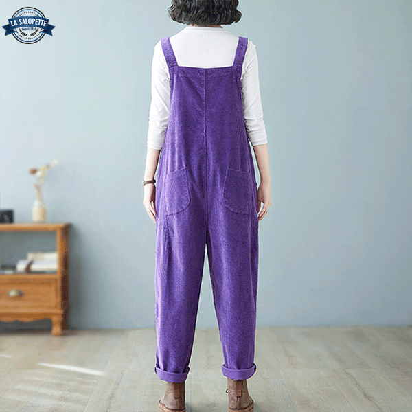 Latzhose Vintage Samt Violett
