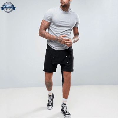 Salopette Short en Jean Noir