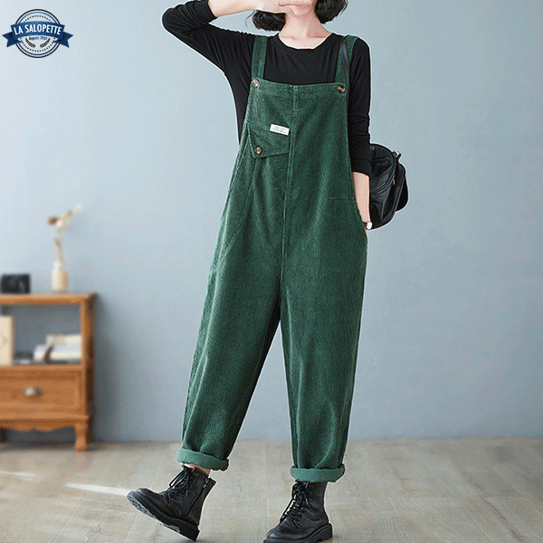Latzhose Vintage Samt Grün