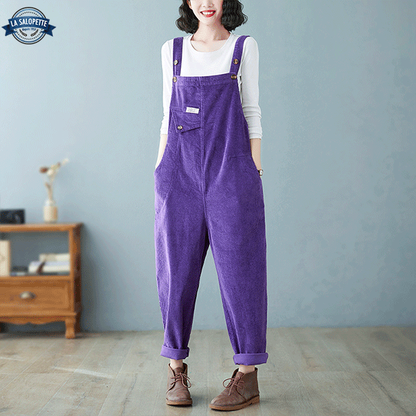 Latzhose Vintage Samt Violett