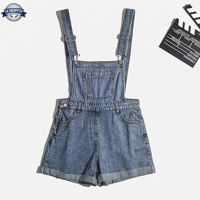 Latzhose Short Jeans Blau Electra