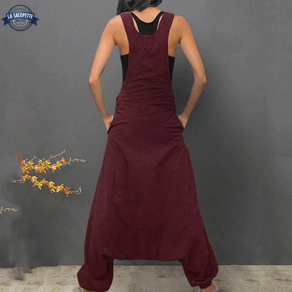 Kleid Latzhose Weit geschnitten Burgund