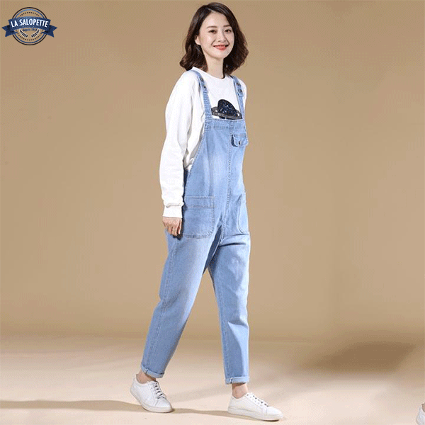 Blue Look Latzhose aus hellem Jeansstoff