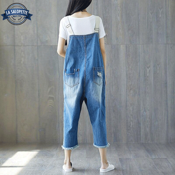Latzhose aus Jeans Pantacourt Himeji