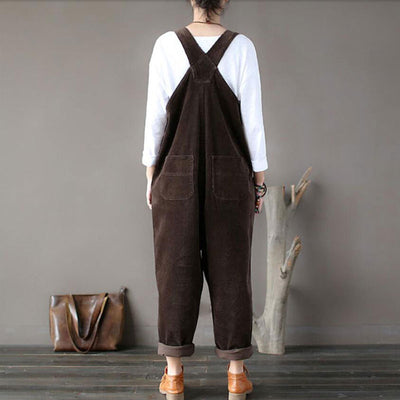 Latzhose Vintage<br> Samt Kaffee