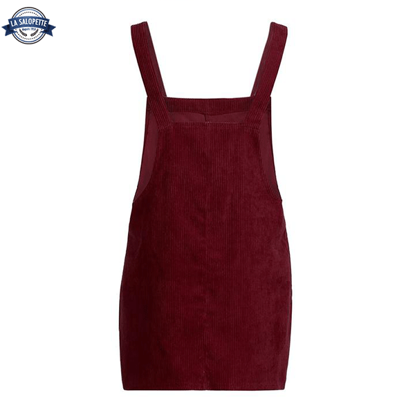 Robe Salopette en Velours Rouge