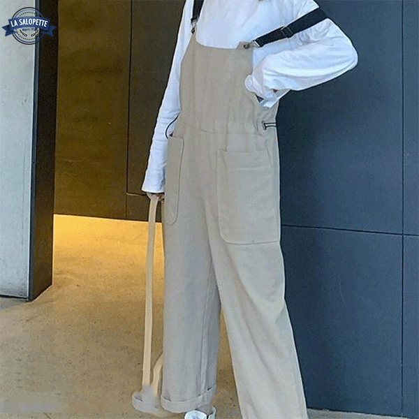 Vintage-Latzhose mit Trägern Khaki Ukiyo