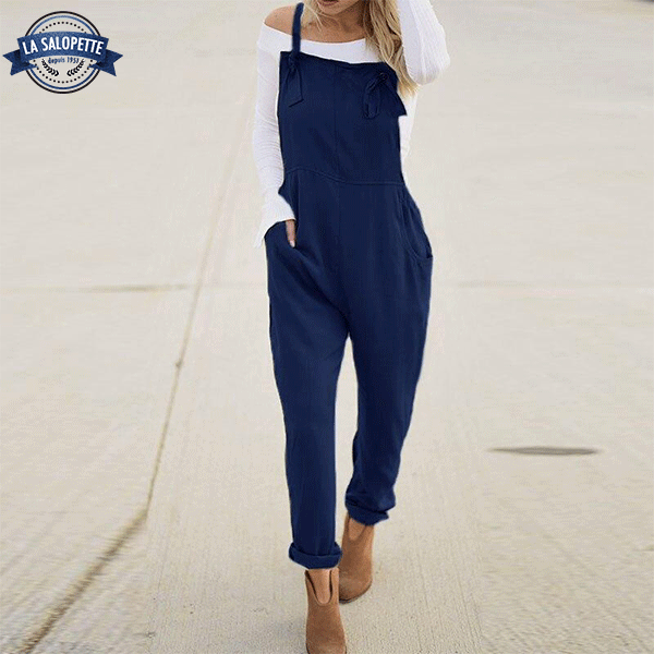 Latzhose Vintage Marineblau Frau Hippie