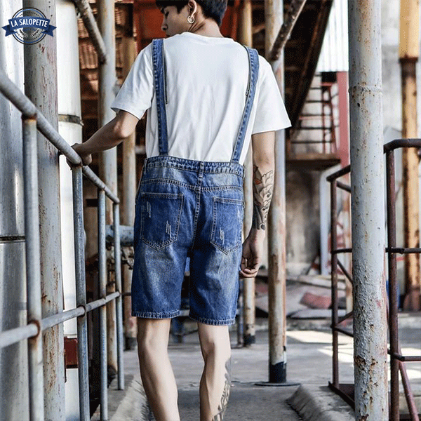 Salopette Denim Délavé Homme