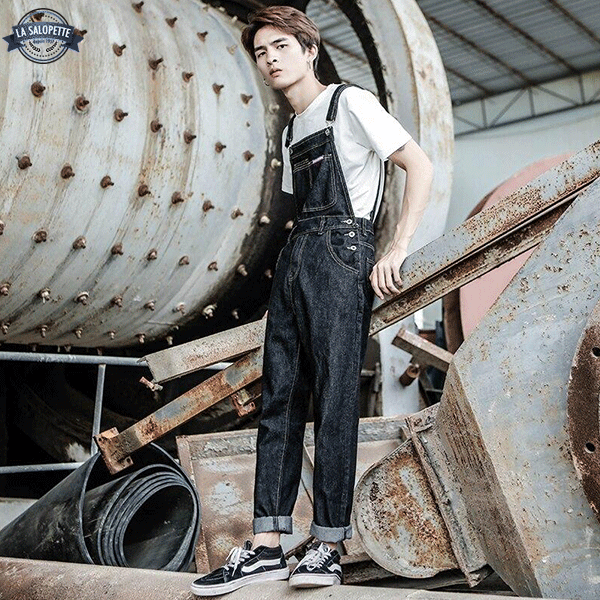 Salopette en Jean Noir Classe