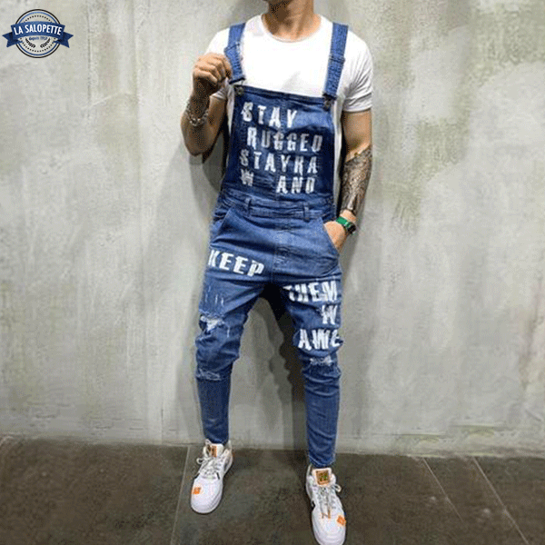 Latzhose Jeans Hellblau Mann Cidibe®