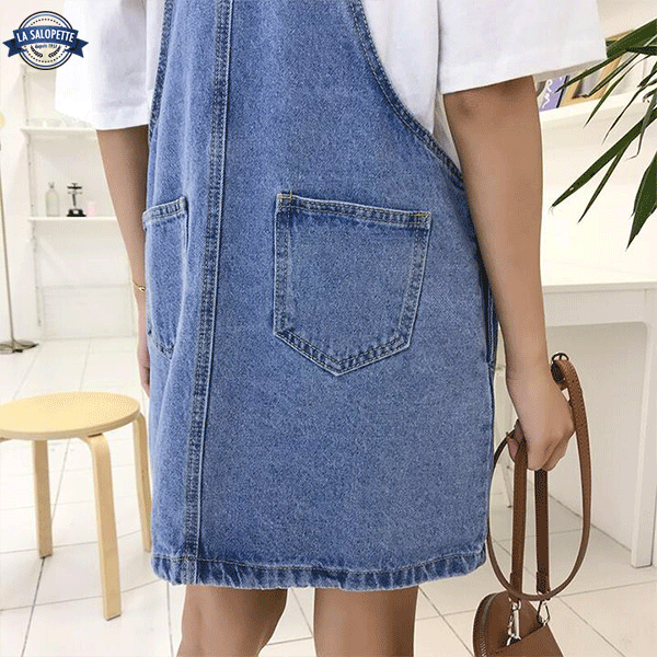 Latzhose Jeansrock Frau Lyo