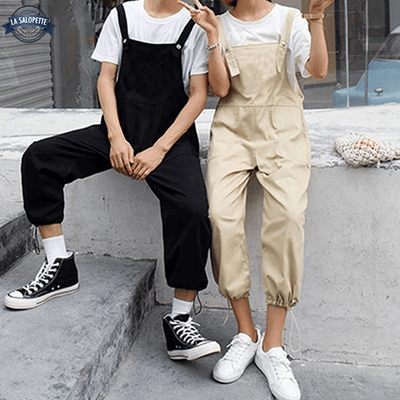 Salopette Noire en Coton