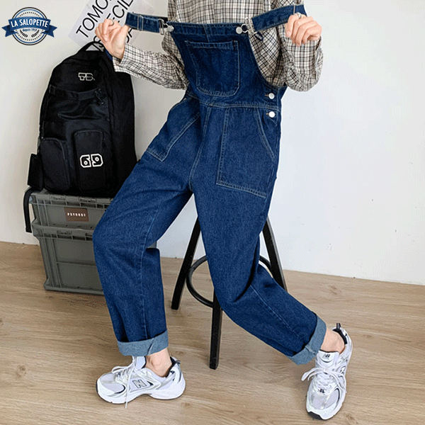 Latzhose aus Jeans Bootcut-Hose