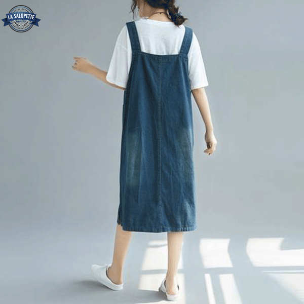 Kleid Latzhose Blau Ente
