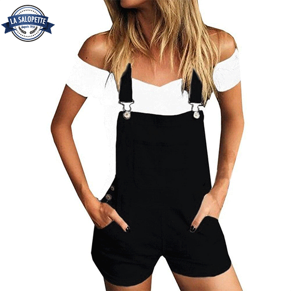 Latzhose Short Style Basic Schwarz