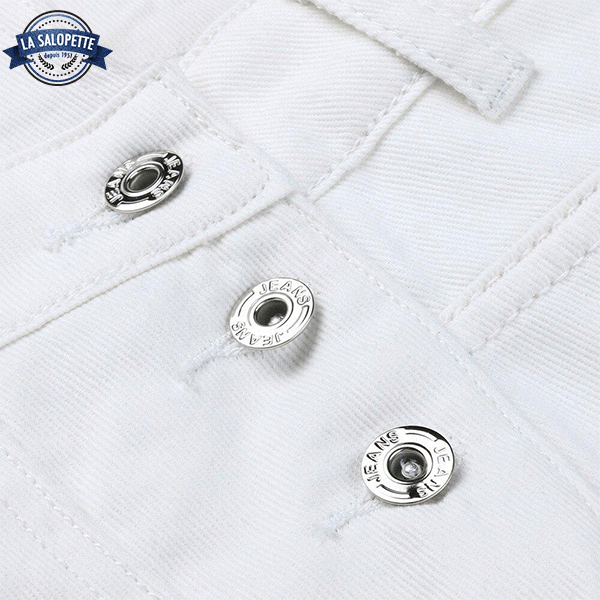 Jeans-Latzhose Short Blanc Cassé