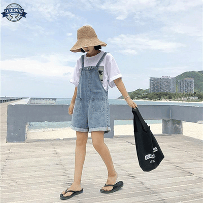 Salopette Short Denim Femme