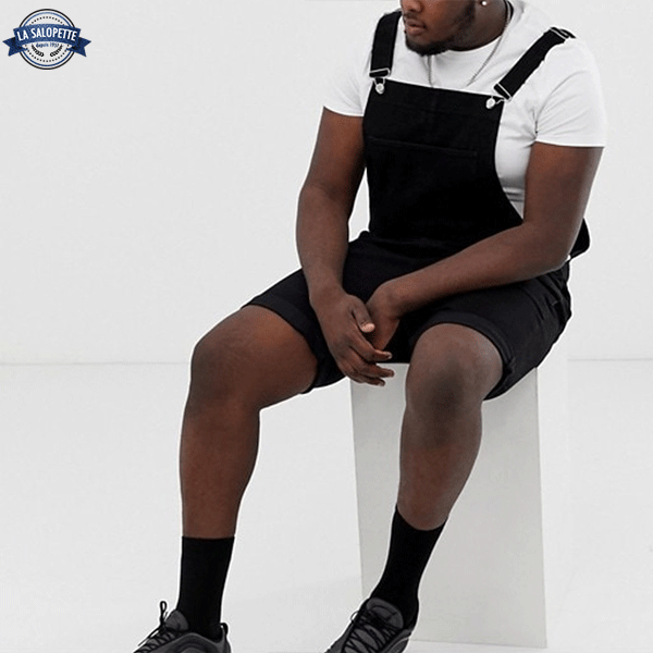 Salopette Short Denim Noir